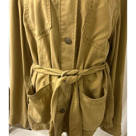 Gap Tan Tencel Tie Belt Utility Jacket Lightweight Casual Transitional Medium - Picture 7 of 15